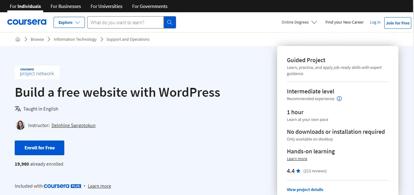 Build a free website with WordPress