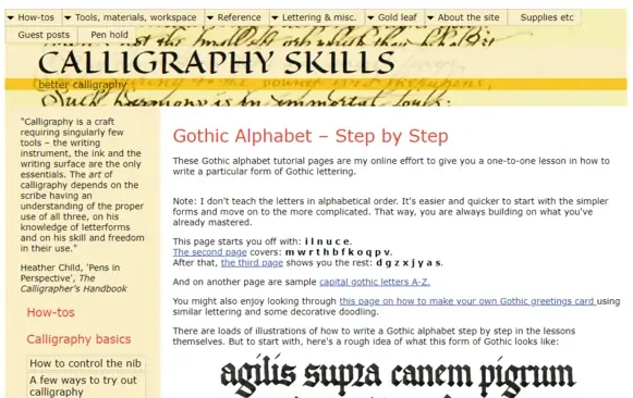 Calligrascape - Gothic Calligraphy Tutorials