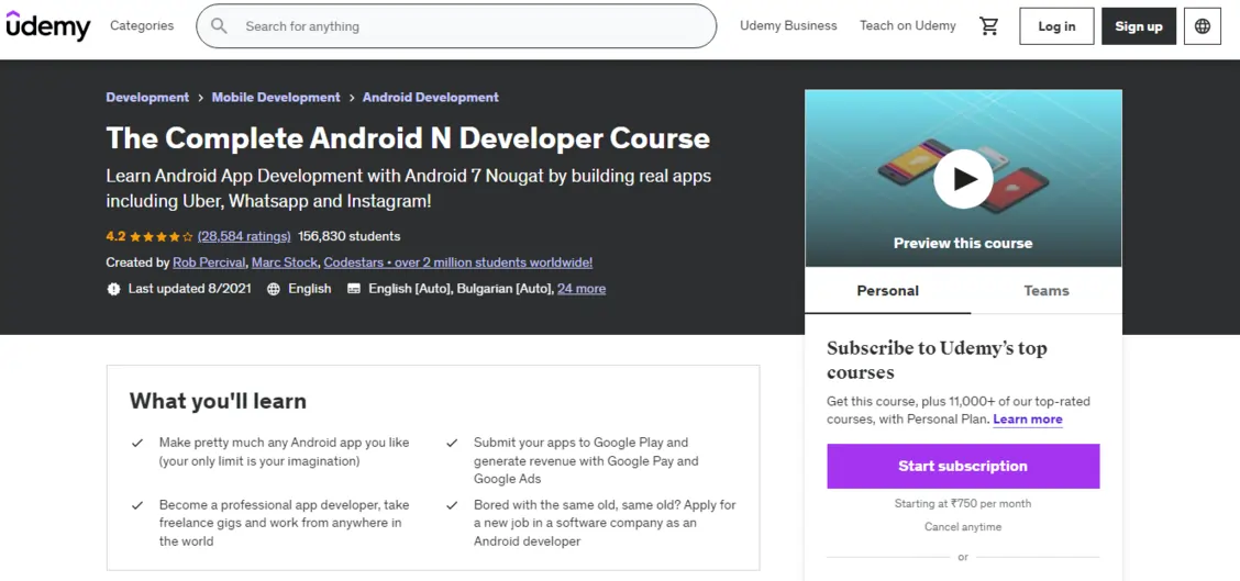 The Complete Android N Developer Course