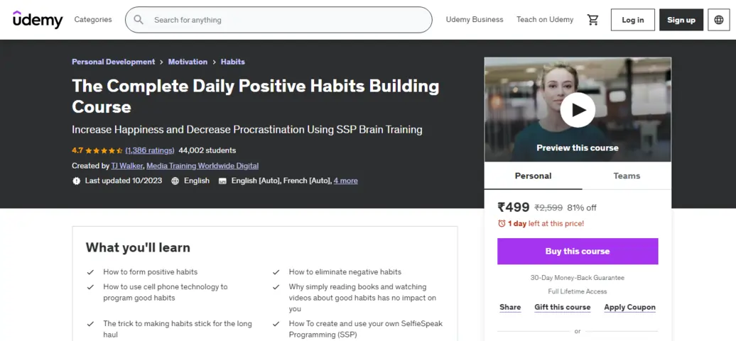 The Complete Daily Positive Habits Building Course