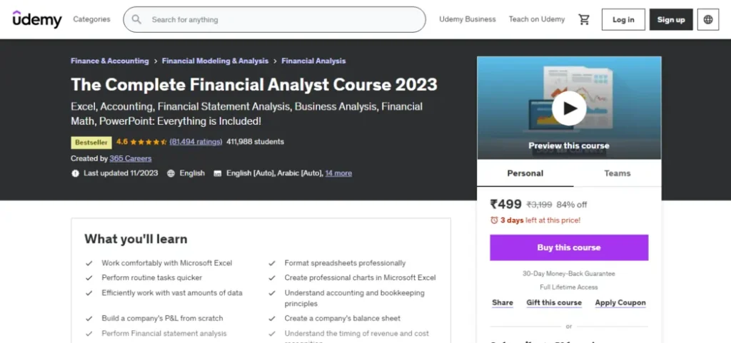 The Complete Financial Analyst Course