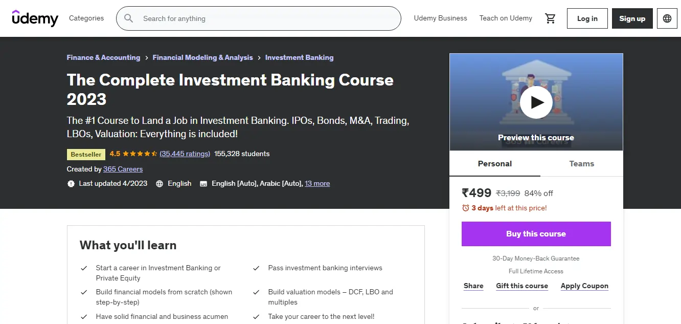 The Complete Investment Banking Course