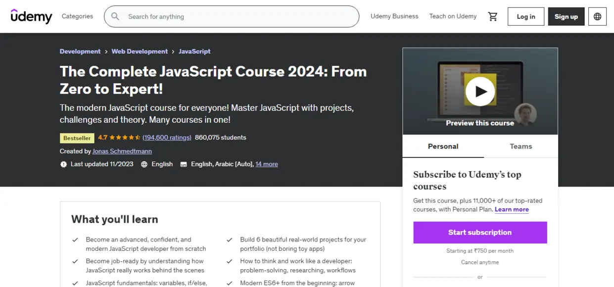 The Complete JavaScript Course 2023