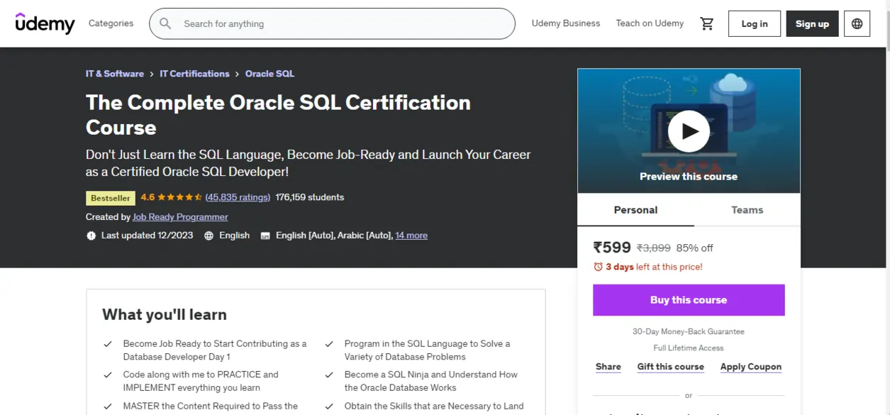 The Complete Oracle SQL Certification Course