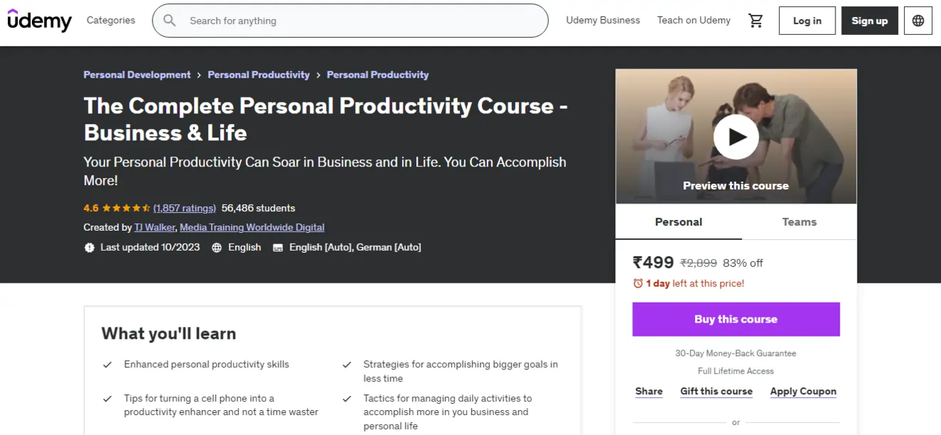 The Complete Personal Productivity Course