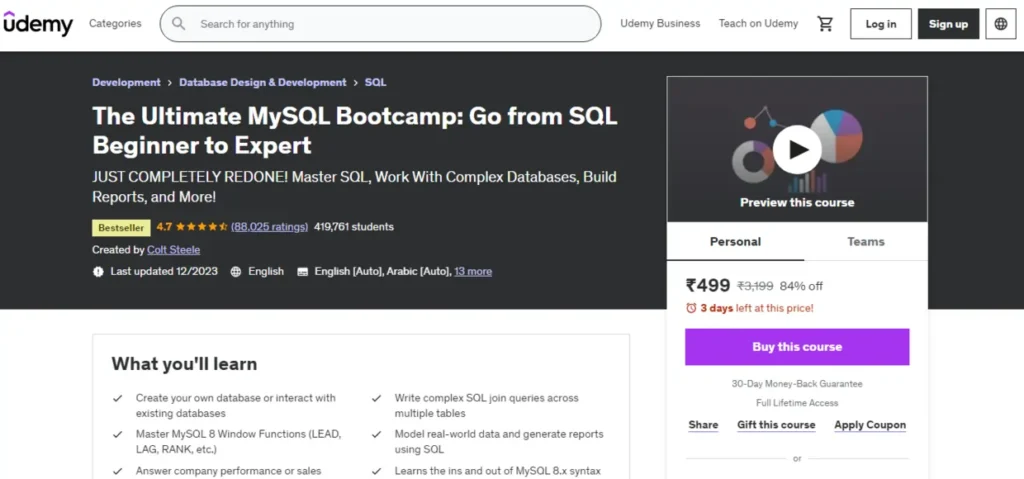 The Ultimate MySQL Bootcamp Go from SQL Beginner to Expert