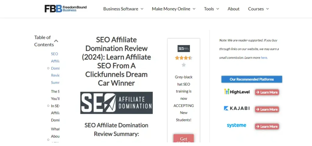 SEO Affiliate Domination by Greg Jeffries